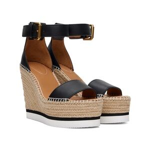 🔥 Glyn Black Wedge Espadrille Sandals
